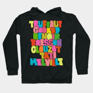 French Cult Movie Directors Typo Design Hoodie